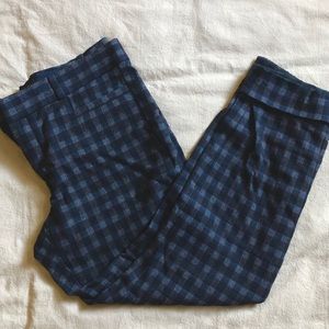 Blue gingham pants